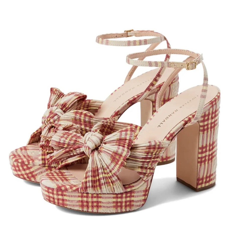 👠HP 👠 LOEFFLER RANDALL Natalia Platform Cranberry Plaid